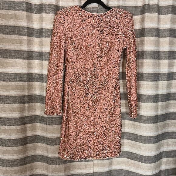 Love & Lemonade Pink Sequin Dress‎ Size Large - Picture 1 of 6